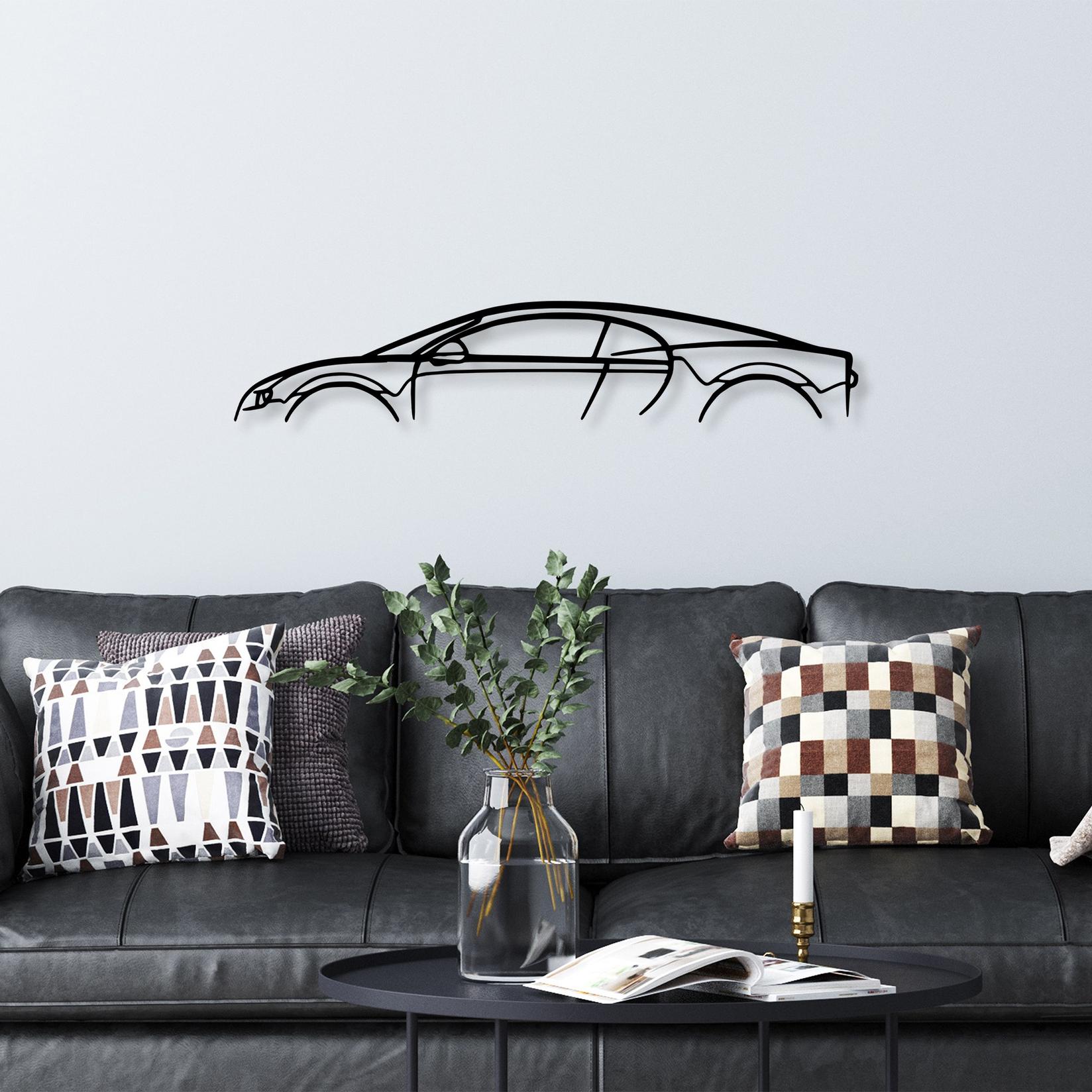 Wallity Zidna dekoracija Bugatti Veyron Silhouette, 70x13 cm, 1,5 mm, Crna