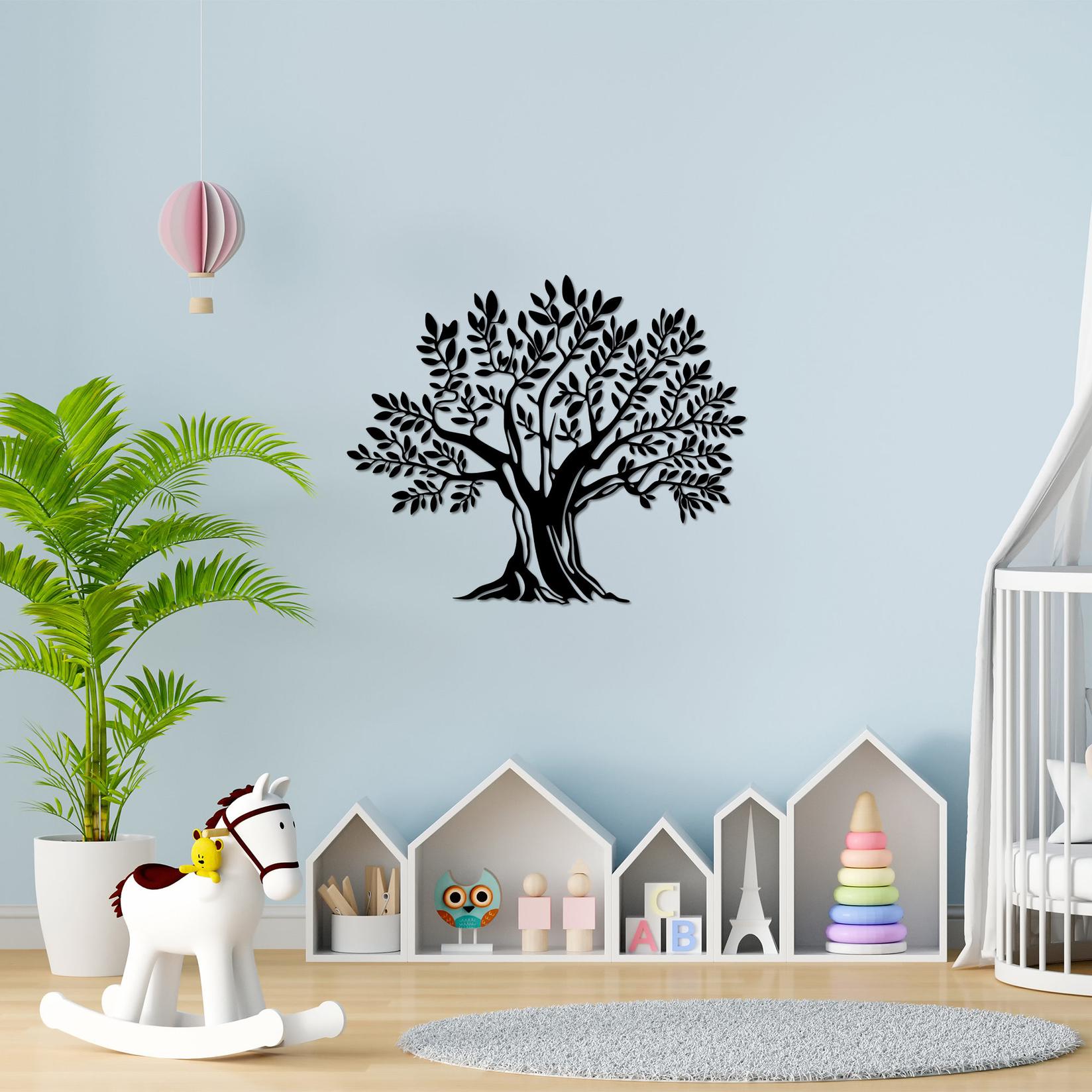 Wallity Zidna dekoracija Monumentalno drvo 19, 58x70 cm, 1,5 cm, Crna