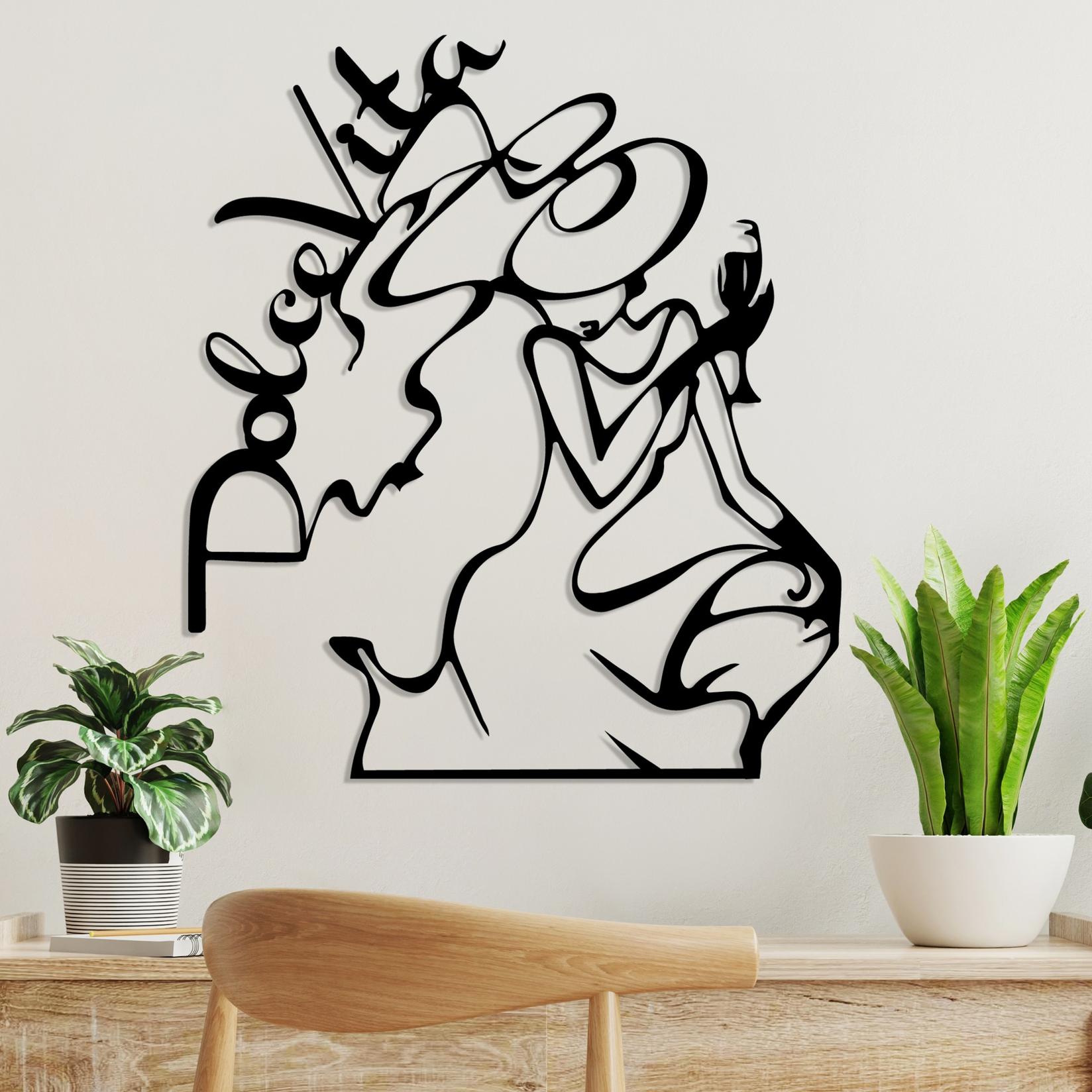 Wallity Zidna dekoracija Dolce Vita 2, 50x56 cm, 1,5 mm, Crna