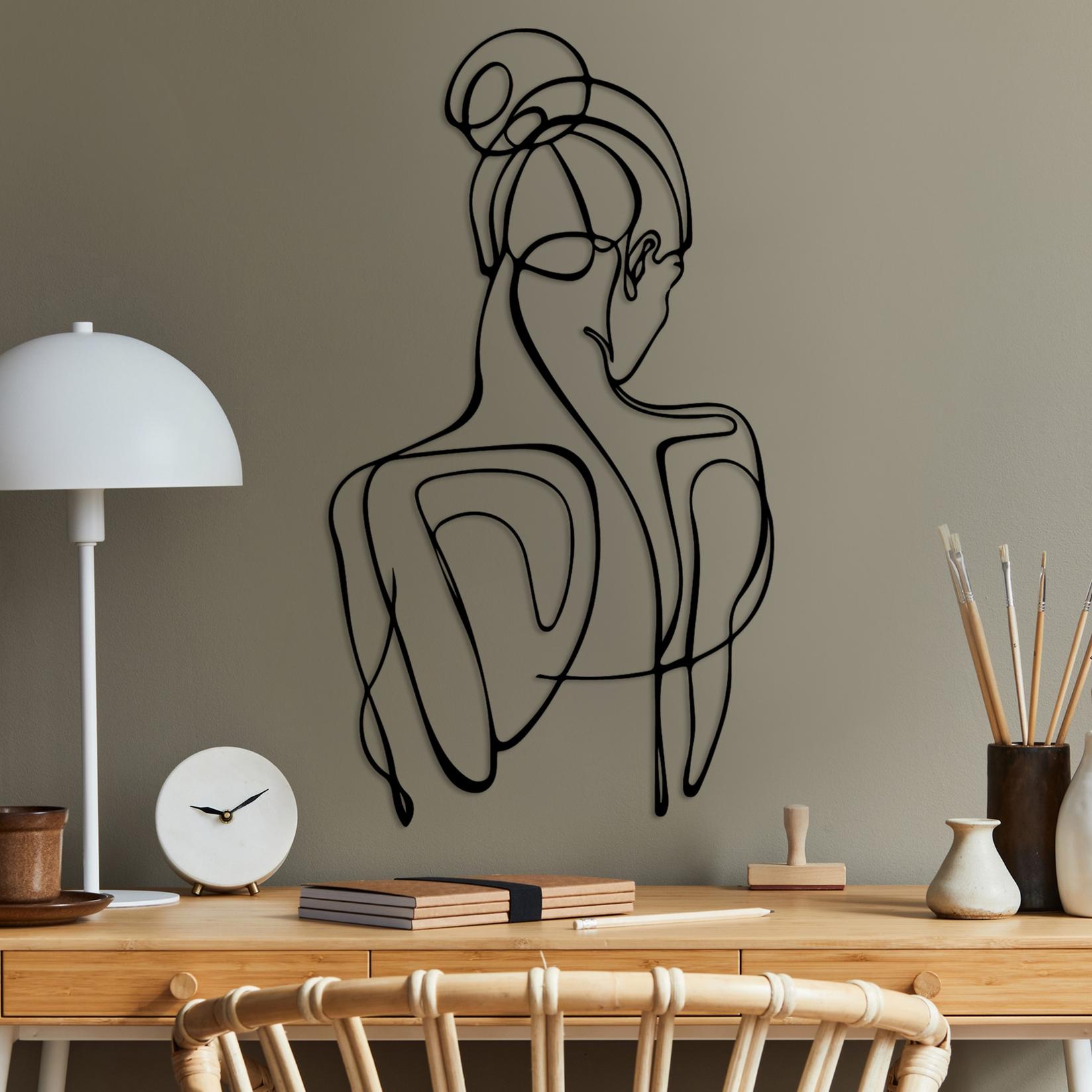 Zidna dekoracija Sorella-1, 34x61 cm, 1,5 mm, crna