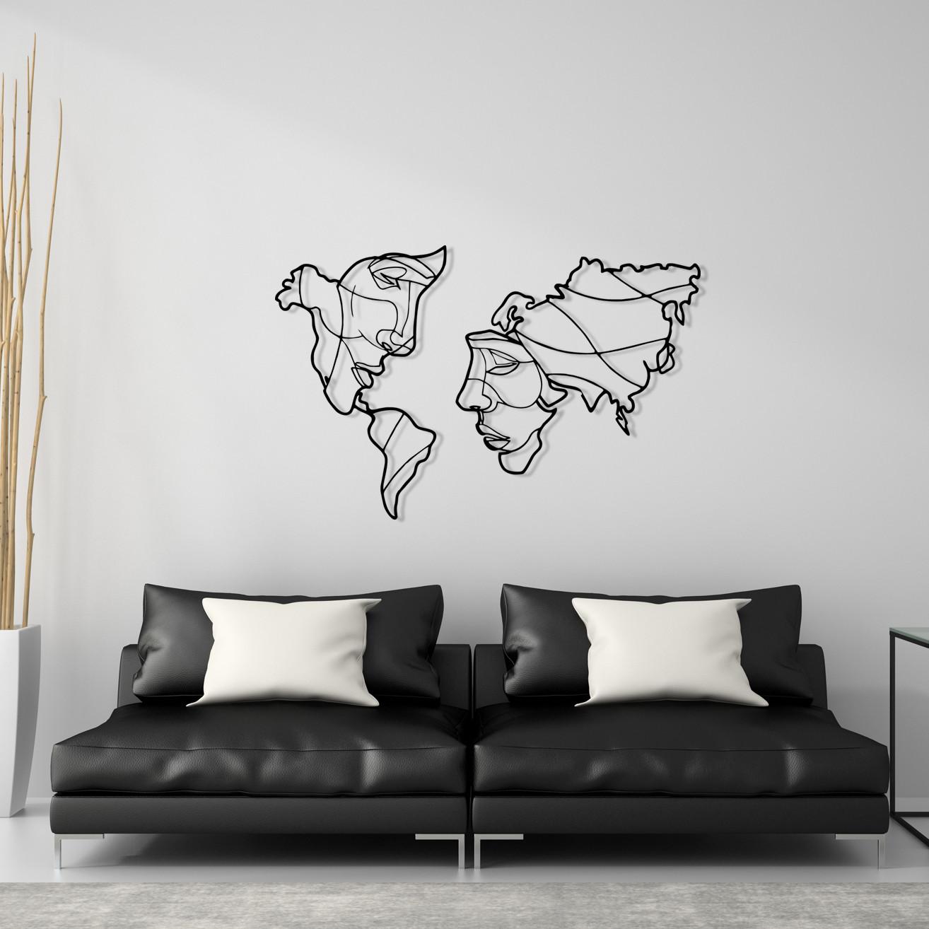 Wallity Zidna dekoracija Suret, 139x89 cm, 1,2 mm, Crna