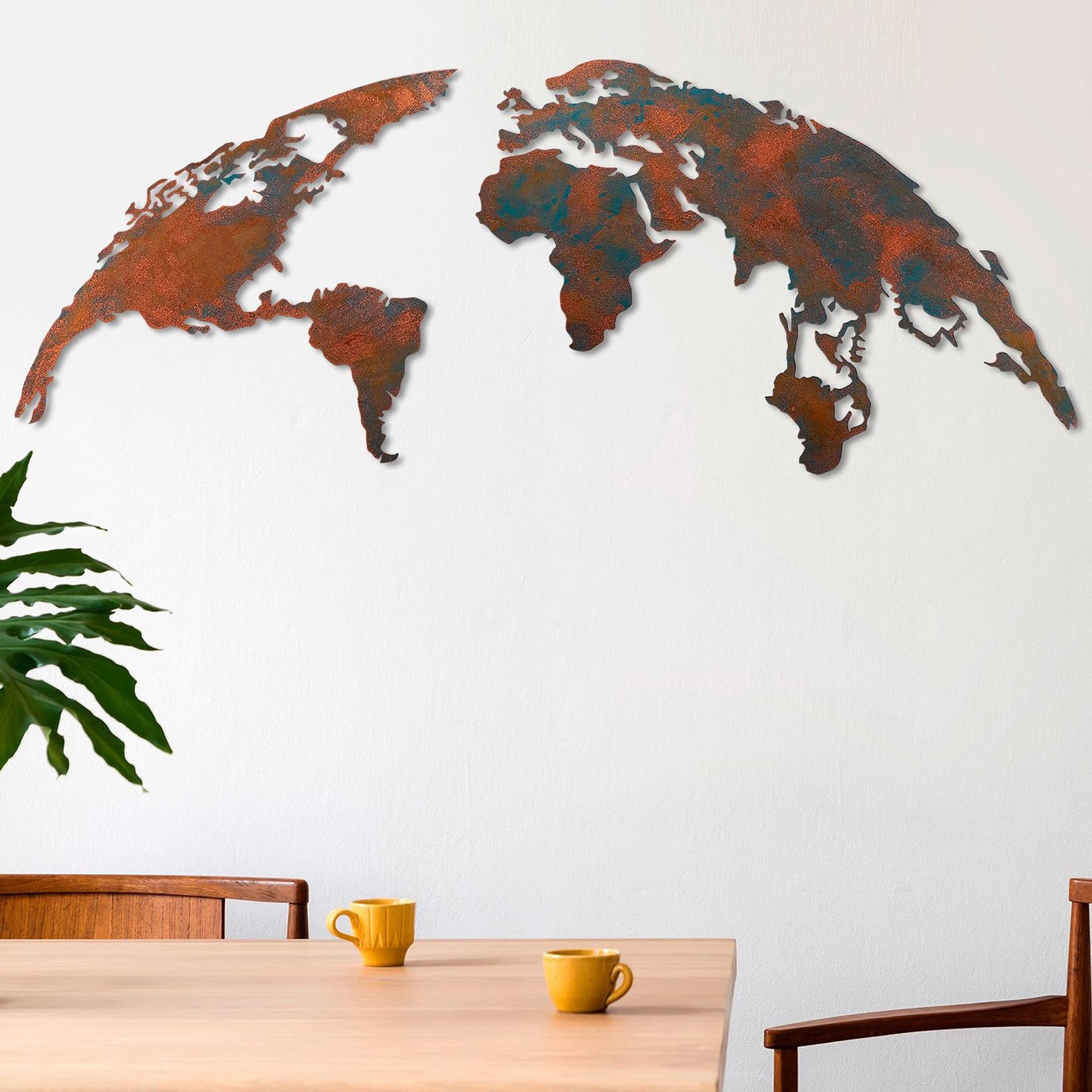 Wallity Zidna dekoracija Mapa svijeta, 150 cmx59 cm, Šarena