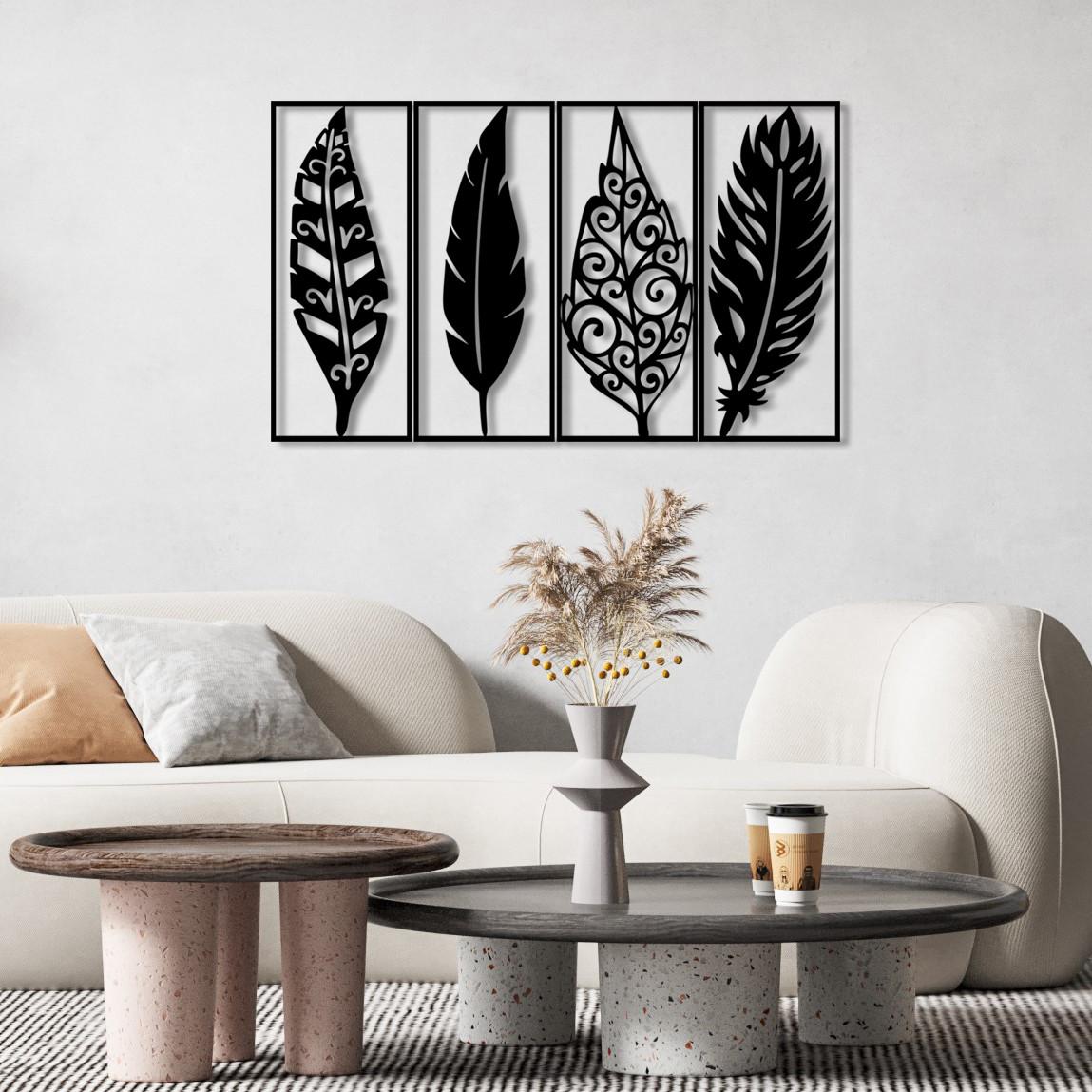 Wallity Zidna dekoracija Safderun, 100x60 cm, 1,2 mm, Crna