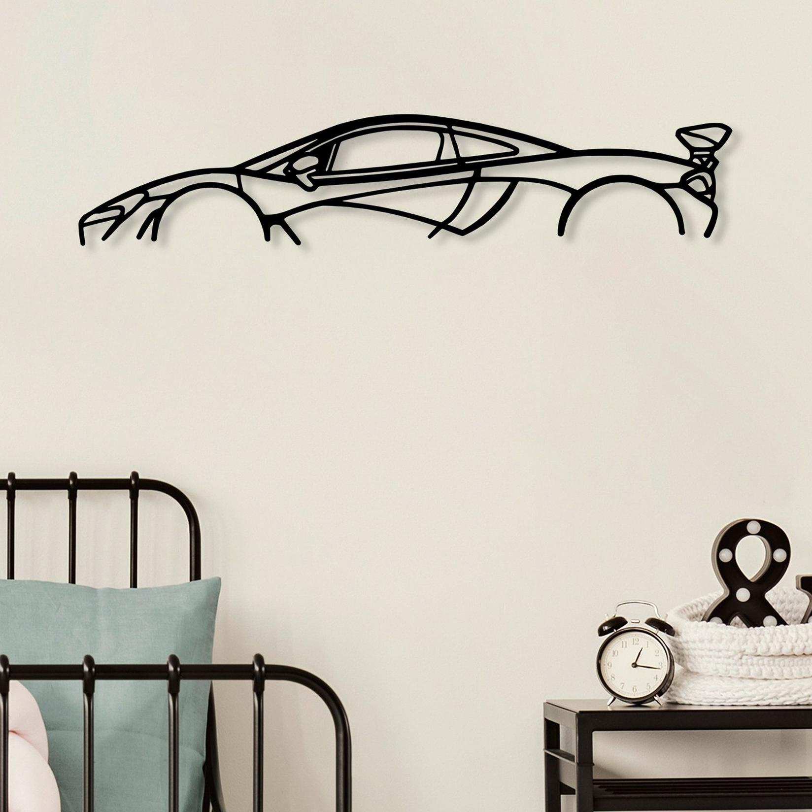 Wallity Zidna dekoracija Mclaren P1 Silhouette, 68x14 cm, 1,5 mm, Crna