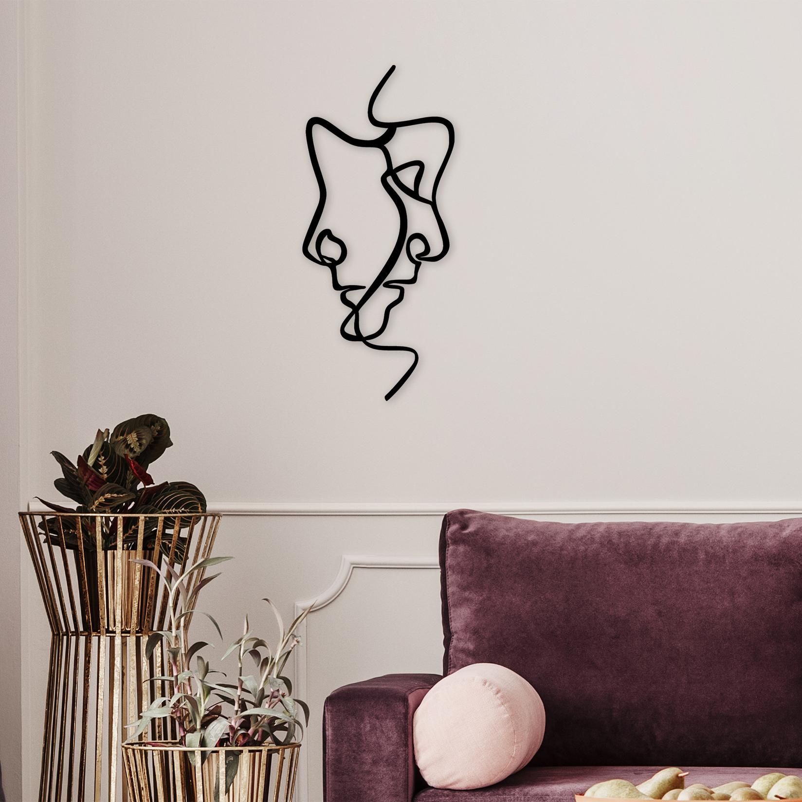 Wallity Zidna dekoracija za unutrašnju upotrebu, 40x73 cm, 1,5 mm, crna