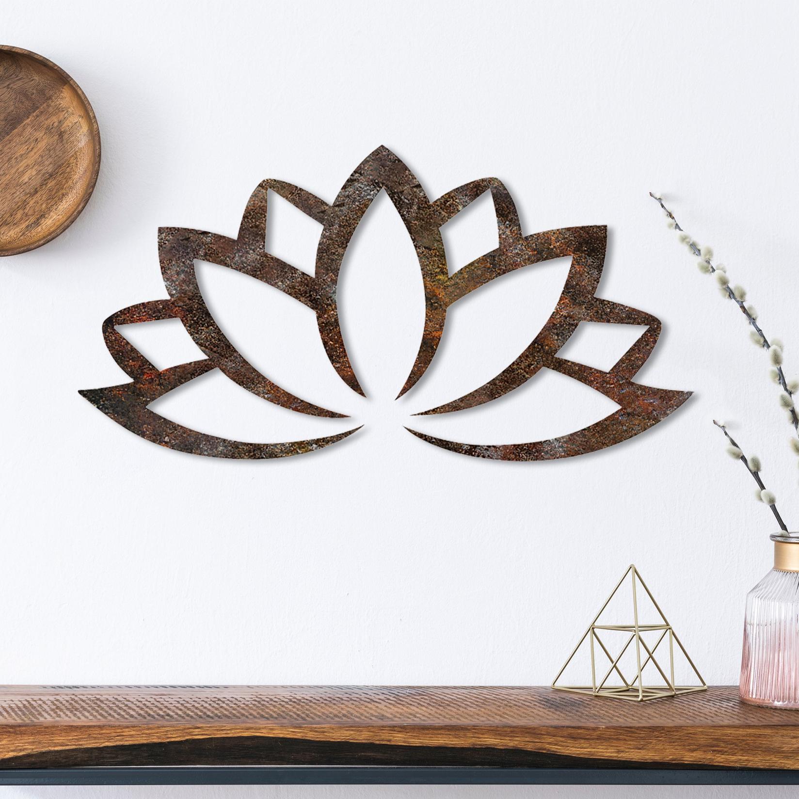 Wallity Zidna dekoracija Rusty Lotus, 35x60 cm, Smeđa