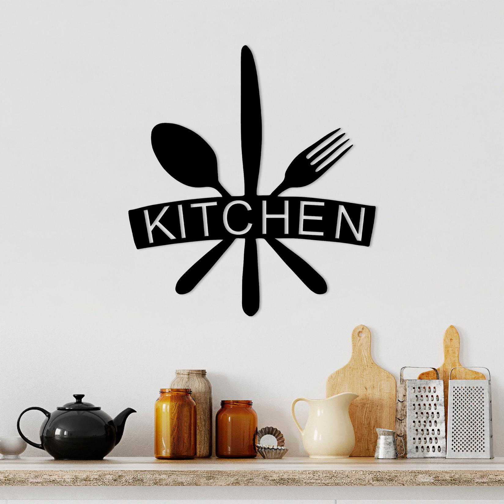 Wallity Zidna dekoracija Kuhinja, 68x1,5x66 cm, 1,2 mm, Crna