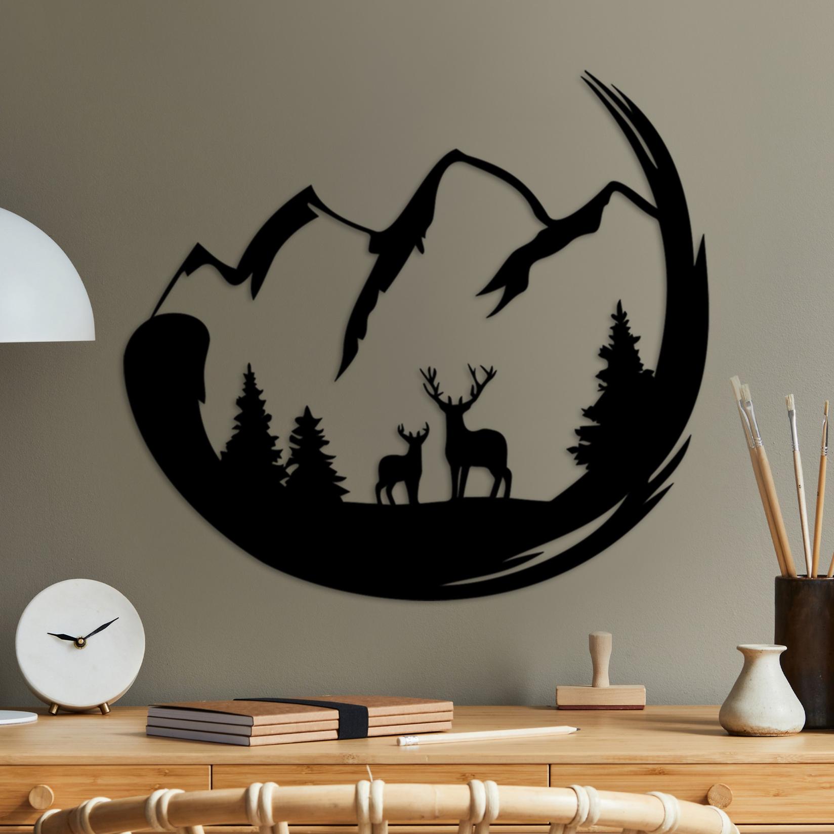 Wallity Zidna dekoracija Majka i sin 2, 49x53 cm, 1,5 mm, Crna