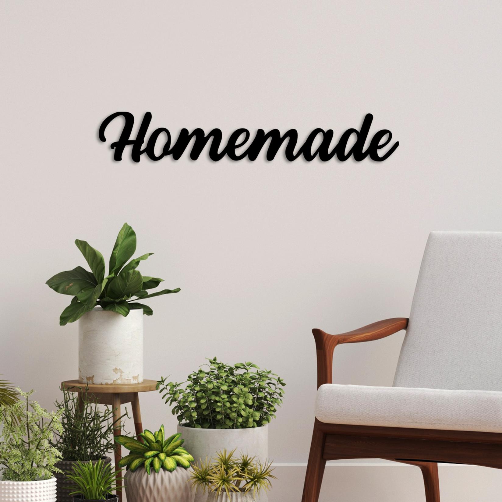 Wallity Zidna dekoracija domaće izrade, 60x10 cm, 1,5 mm, crna