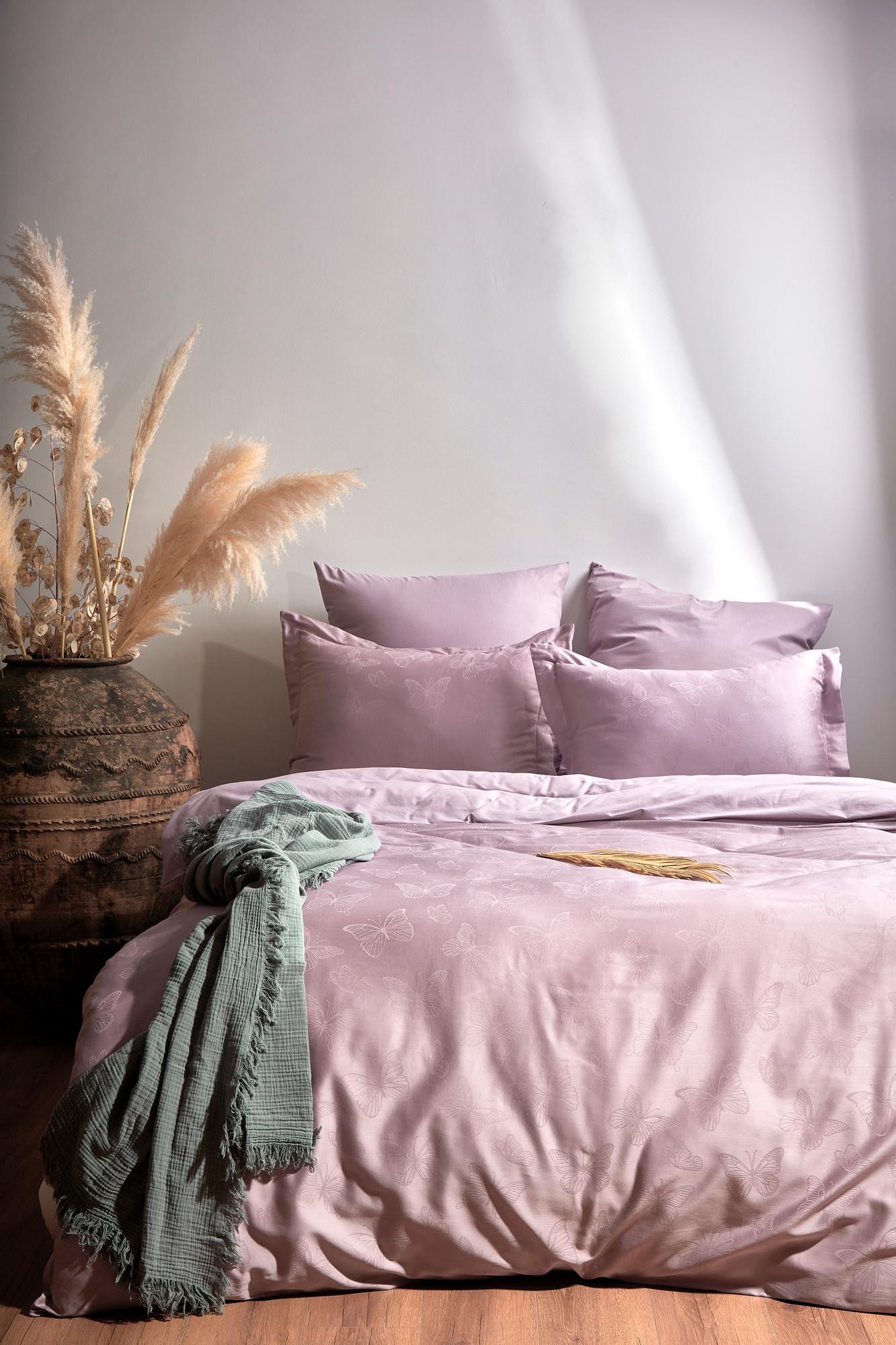 L'essentiel Maison set posteljine Kelebek, 200x220cm, ljubičasta