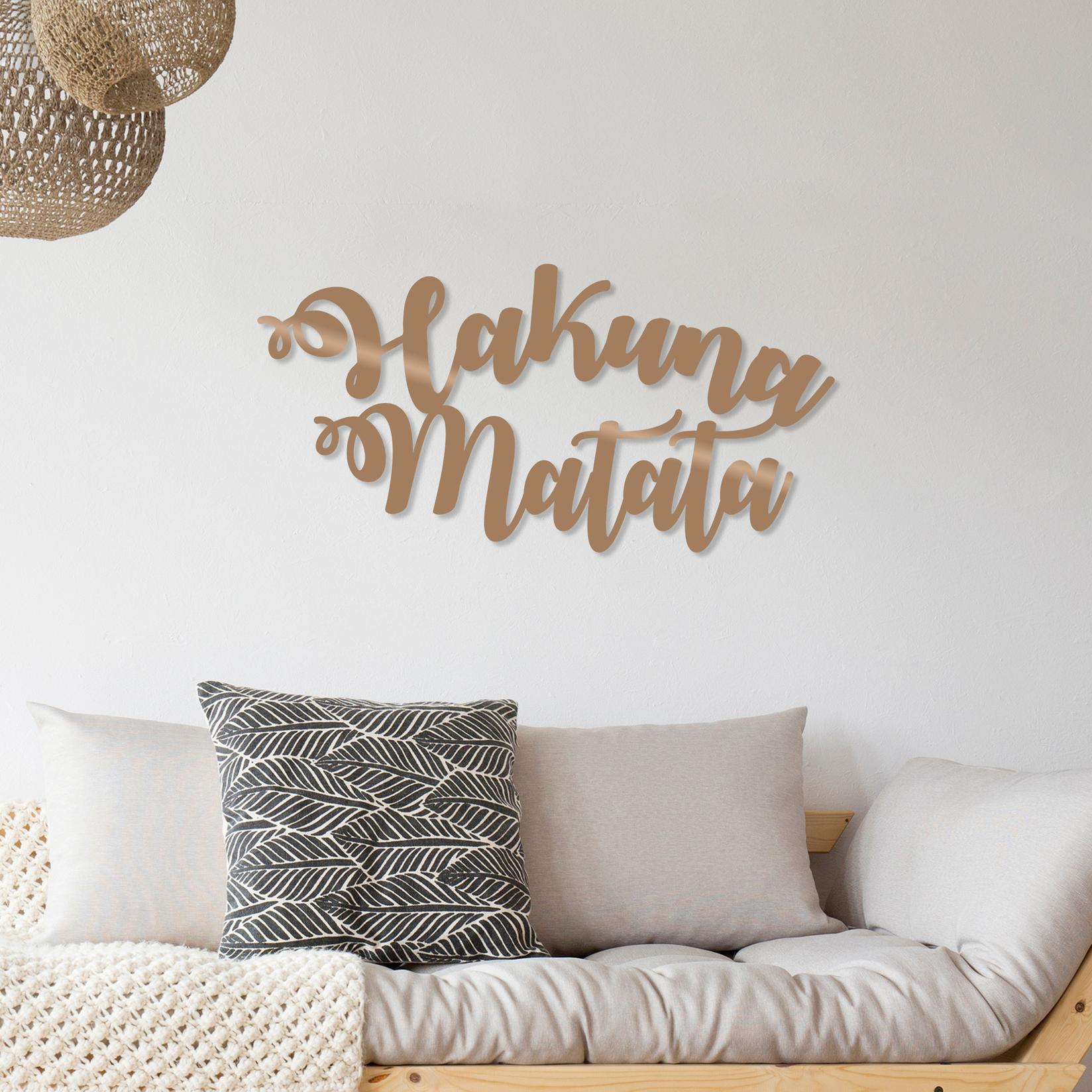 Wallity Zidna dekoracija Hakuna Matata, 70x35 cm, 1,5 mm, bakar