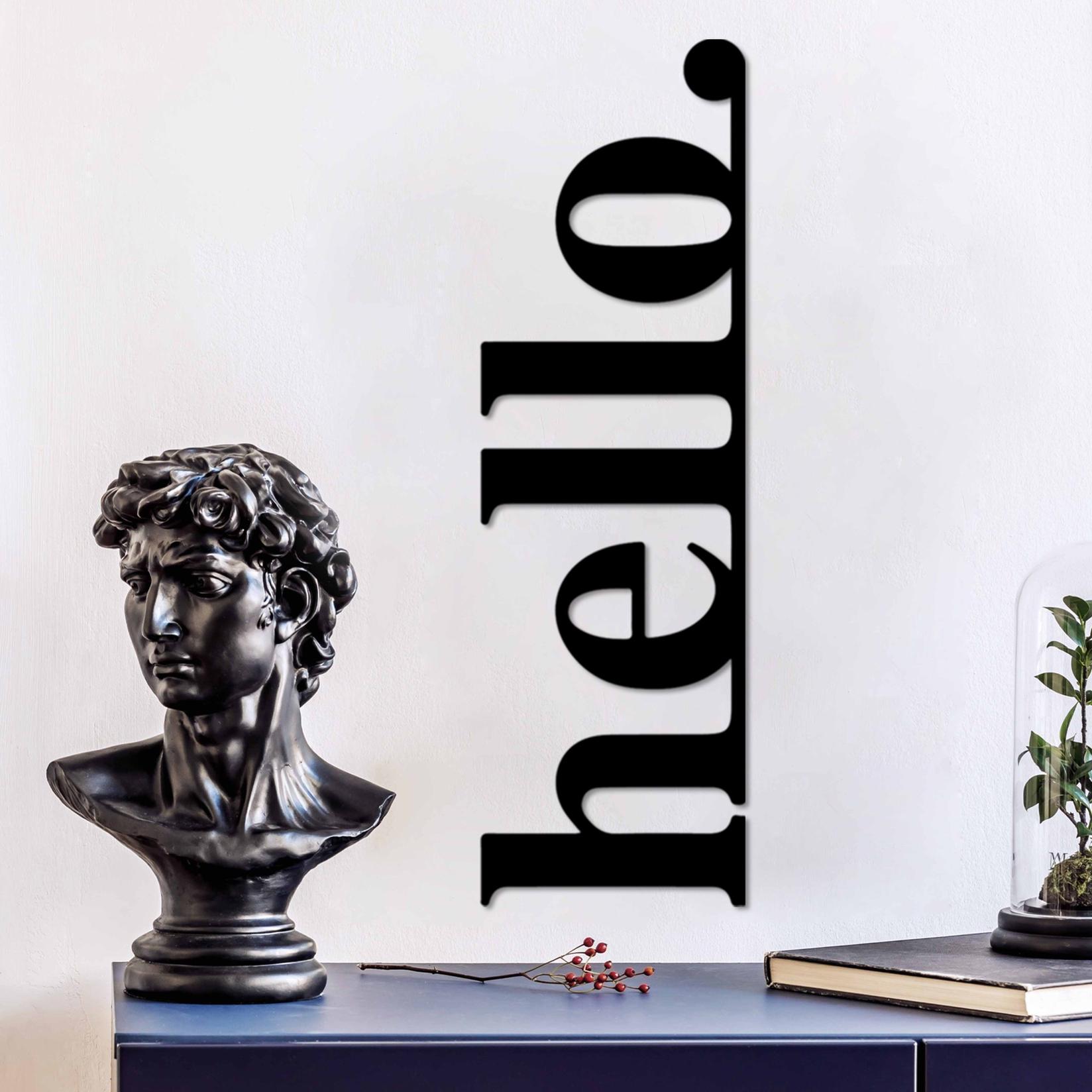 Wallity Zidna dekoracija Hello-5, 30x99 cm, 1,5 mm, Crna