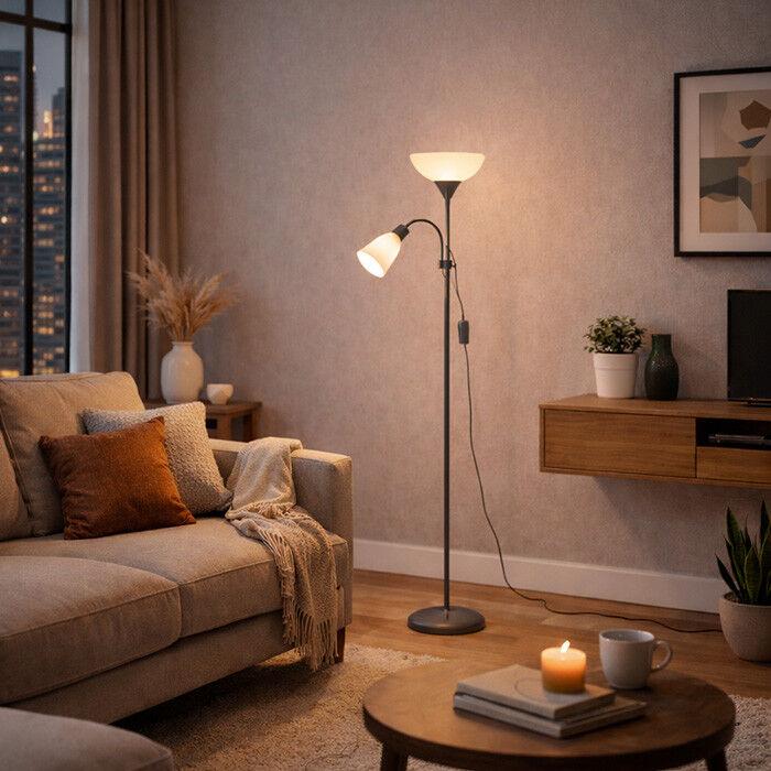 E-light Podna lampa Hester EL-028-2F, Siva