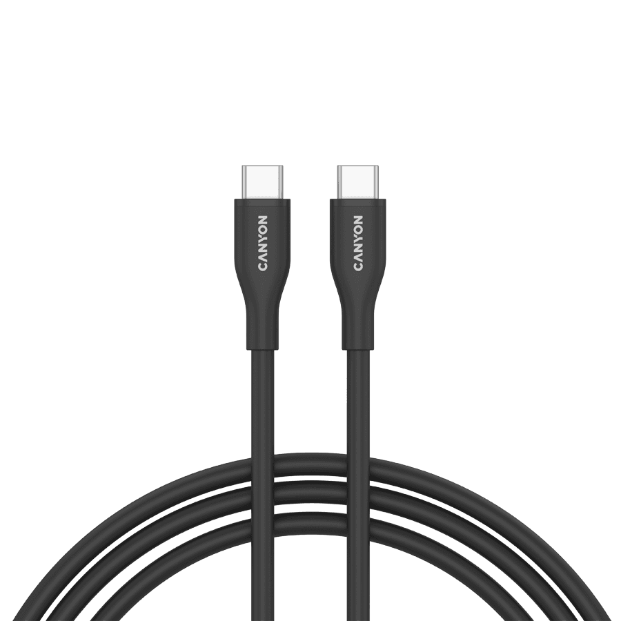 Canyon USB-C na USB-C Kabal, 60W, 1 m, Crni