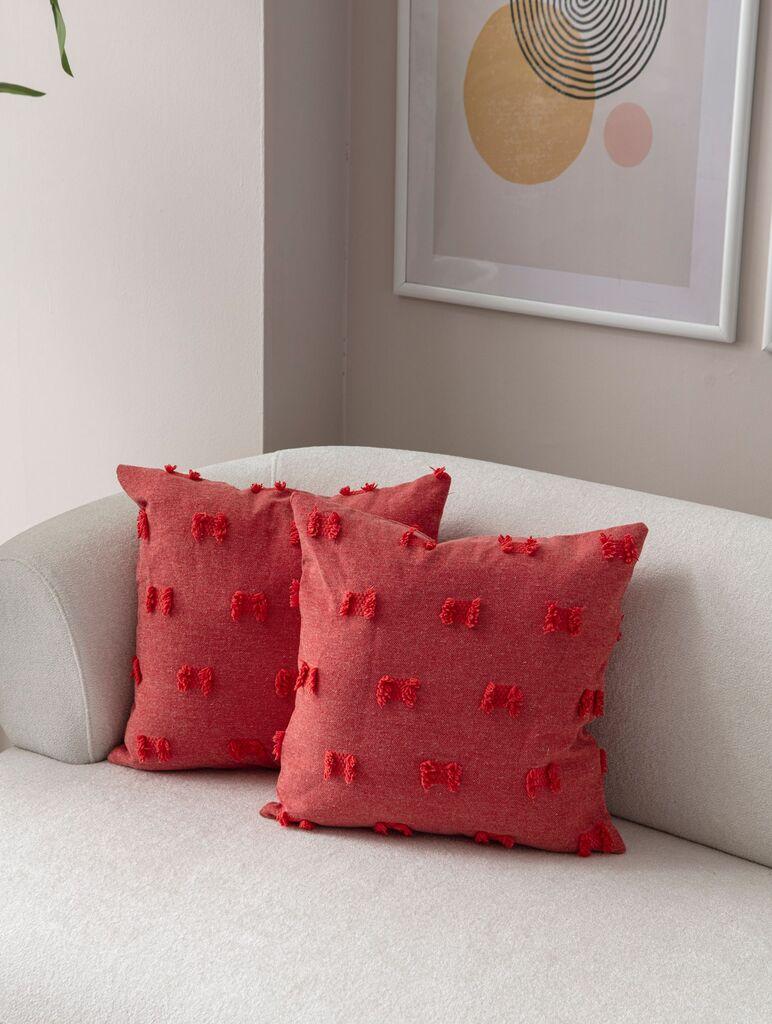 Aberto Design Set ukrasnih jastučnica Tuffet, 43x43 cm, 2 komada, Crvena