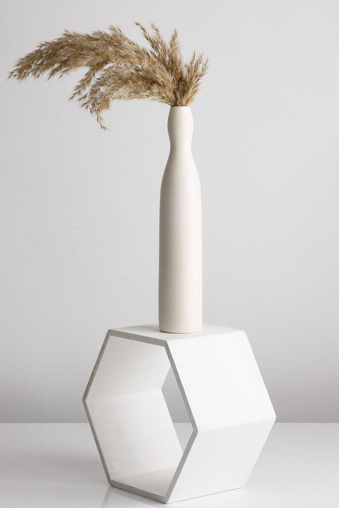 Aberto Design Vaza BSE062, 6x6x31 cm, Bijela