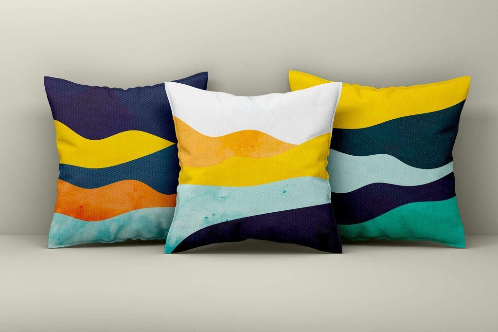 Aberto Design Set ukrasnih jastučnica Asr_plw25-11, 43x43 cm, 3 komada, Šarene