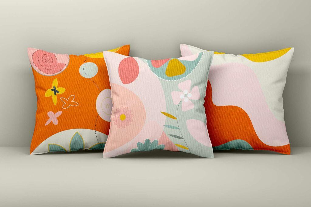 Aberto Design Set ukrasnih jastučnica Asr_plw25-9, 43x43 cm, 3 komada, Šarene