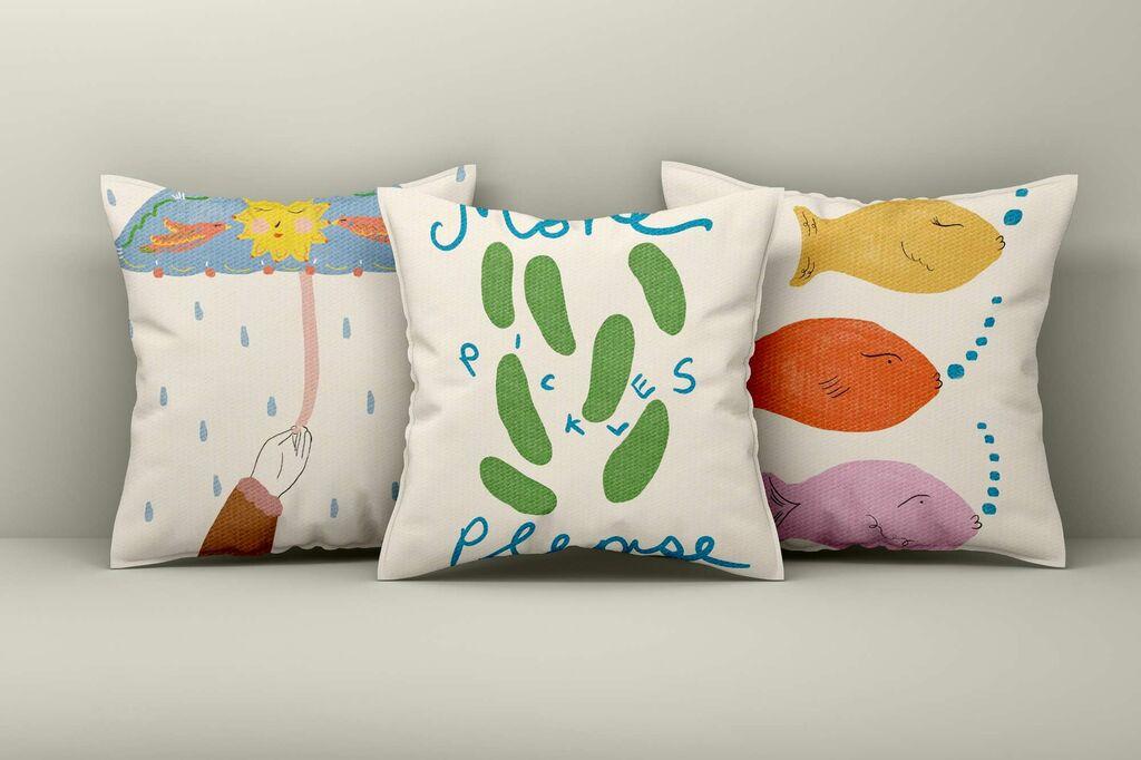 Aberto Design Set ukrasnih jastučnica Asr_plw25-7, 43x43 cm, 3 komada, Šarene