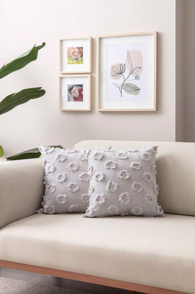 Aberto Design Set ukrasnih jastučnica 2029, 43x43 cm, 2 komada, Siva