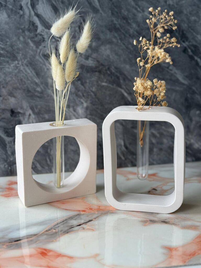 Aberto Design Set vaza Glamour Candle 6ST, 2 komada, Bijela