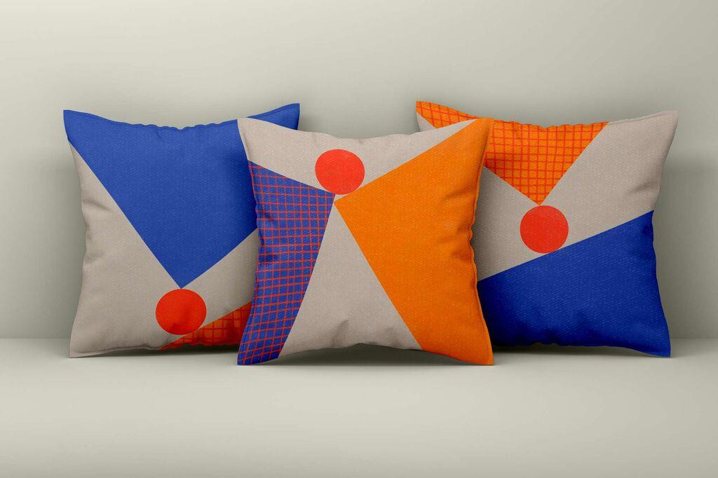 Aberto Design Set ukrasnih jastučnica Asr_plw25-28, 43x43 cm, 3 komada, Šarene