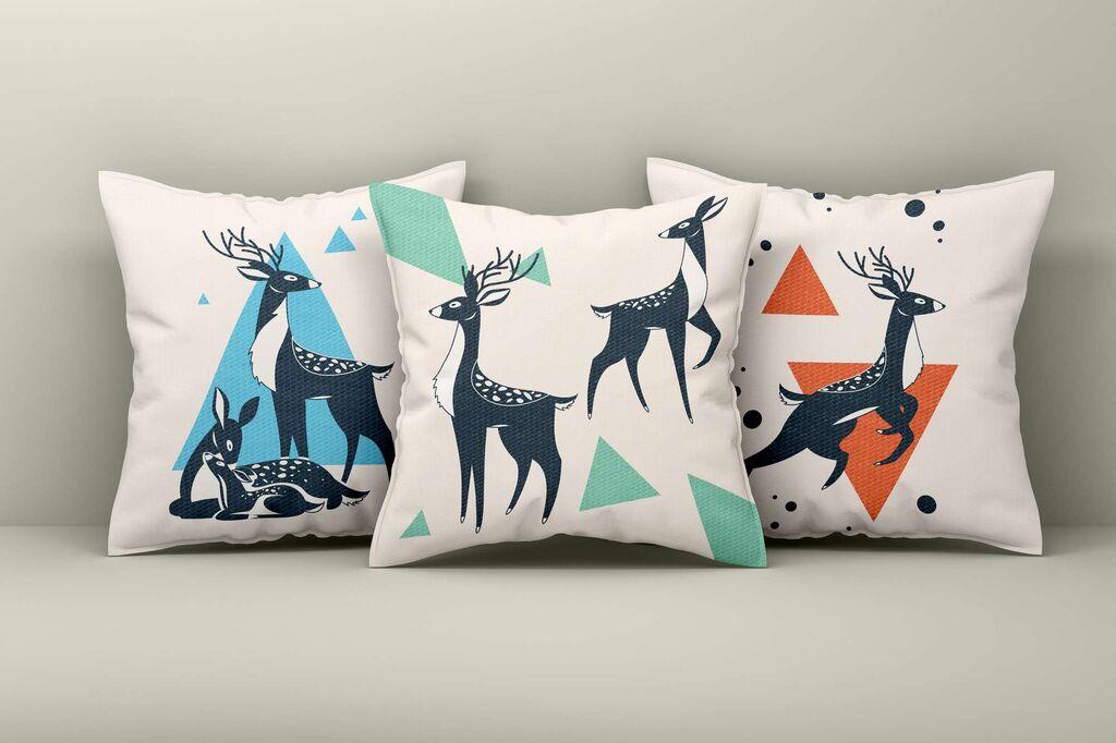 Aberto Design Set ukrasnih jastučnica Asr_plw25-23, 43x43 cm, 3 komada, Šarene