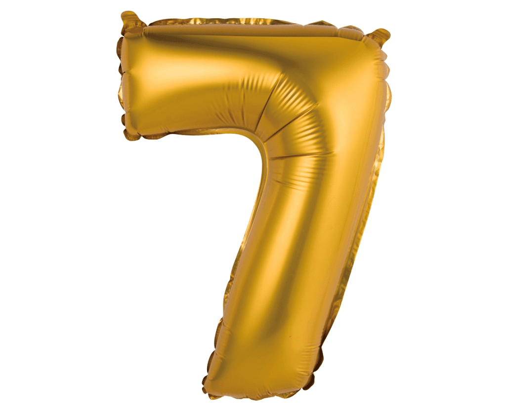 Tomo šped Folijski balon BC-AZL7, 35 cm, Broj 7, Zlatni