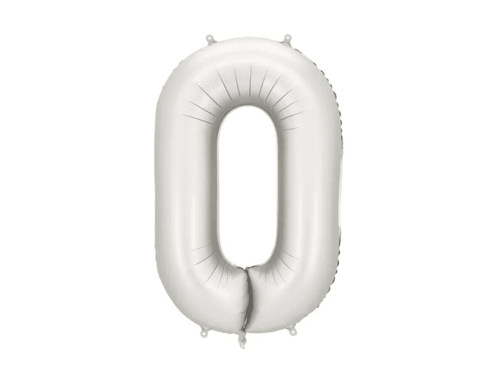 Partydeco Folijski balon FB1S-0-018, broj 0, 86 cm, Srebrni