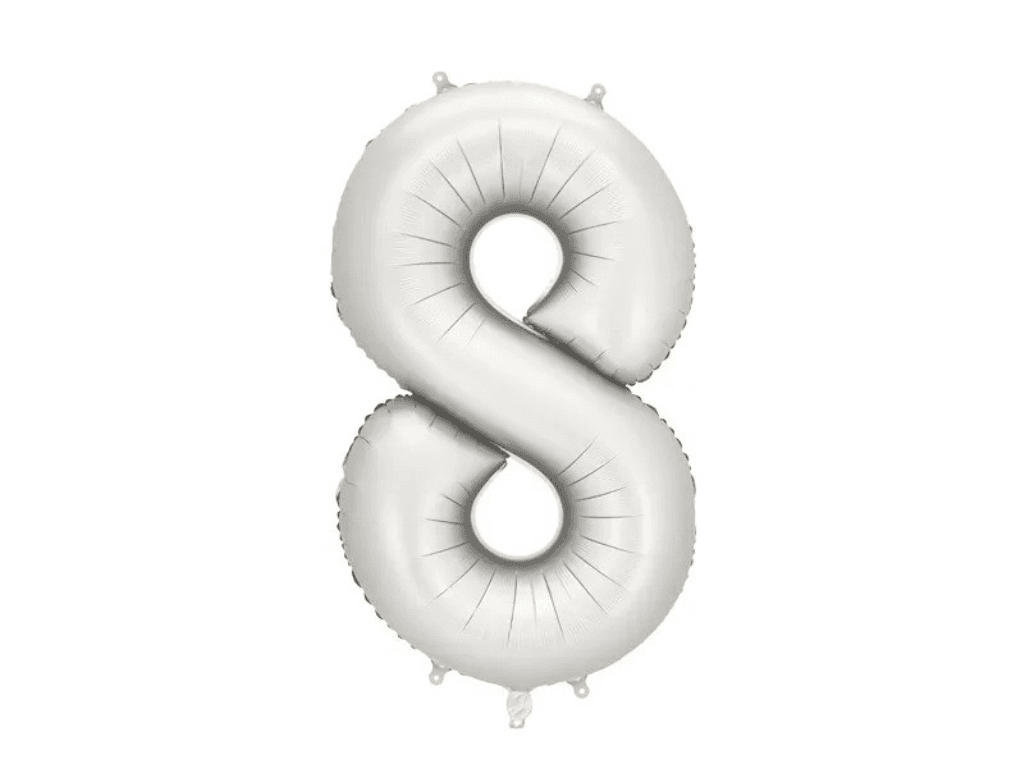 Tomo šped Folijski balon FB1S-8-018, broj 8, 86 cm, Srebrni