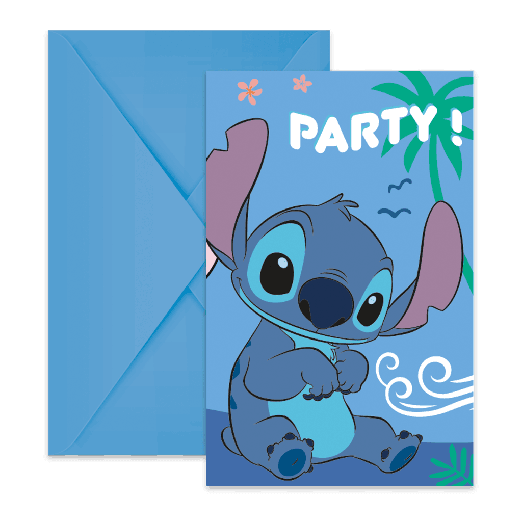 Tomo šped Pozivnice za rođendan Stitch & Angel 96917, 6 komada, Plave