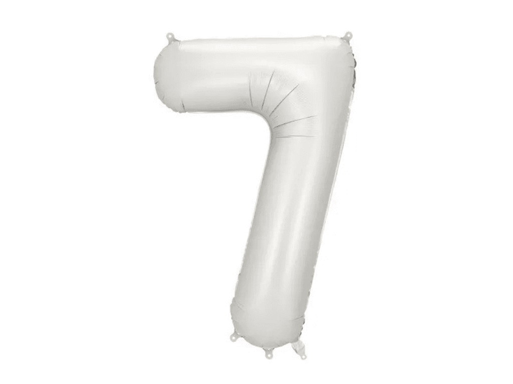 Partydeco Folijski balon FB1S-7-018, broj 7, 86 cm, Srebrni