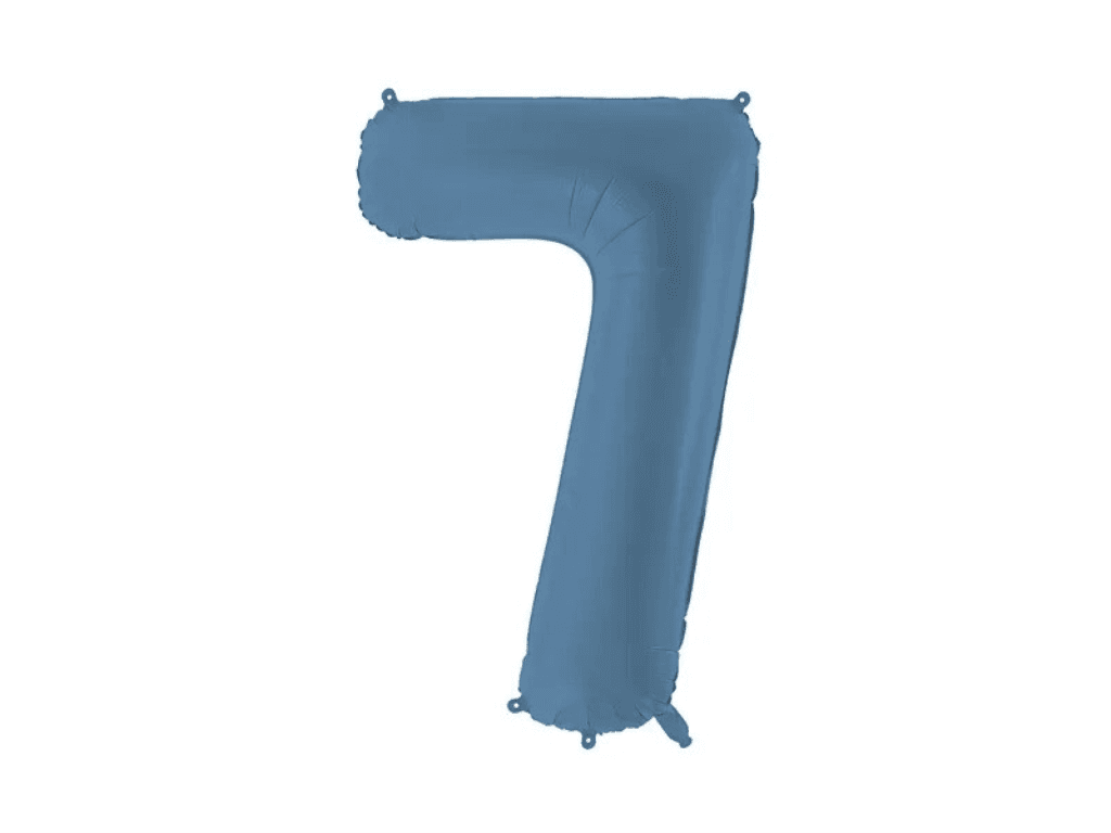 Partydeco Folijski balon FB1T-7-074, broj 7, 86 cm, Plavi