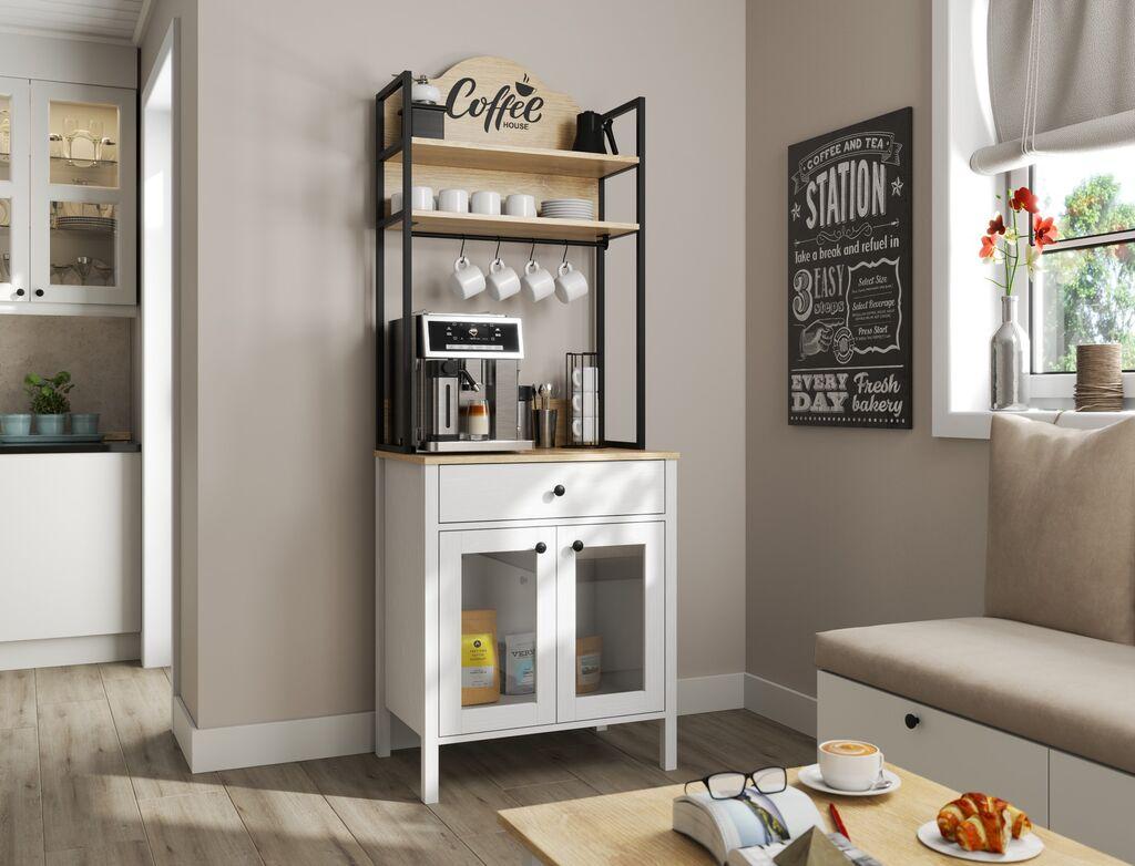 Hanah Home Polica za kafu FRN-20076, 75x210x50 cm, Bijela