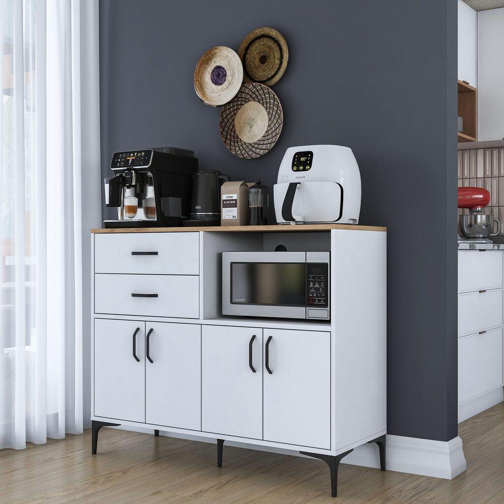 Hanah Home Kuhinjska polica JE206-3898, 120x98,6x45 cm, Bijela