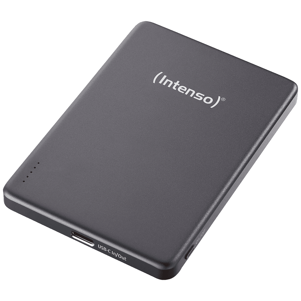 Intenso Prijenosni punjač za mobitele i tablete 5000 mAh, bežični, Powerbank MW5000, sivi