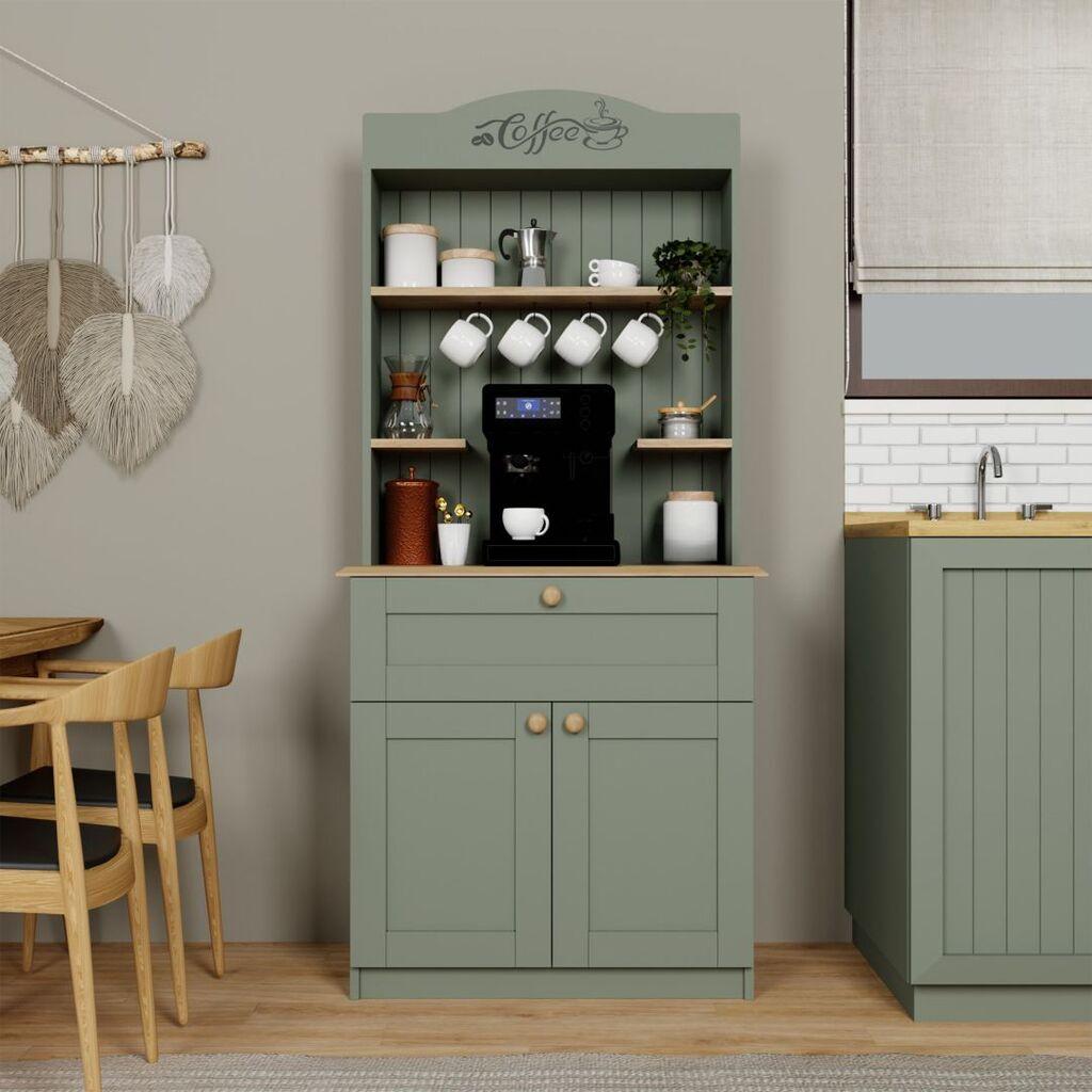 Hanah Home Kuhinjska polica Lucas 1600-94, 80x100x42 cm, Maslinasta