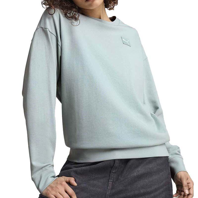 Puma Ženski duks Ess Elevated Comfort Crew Tr, Svijetlozeleni