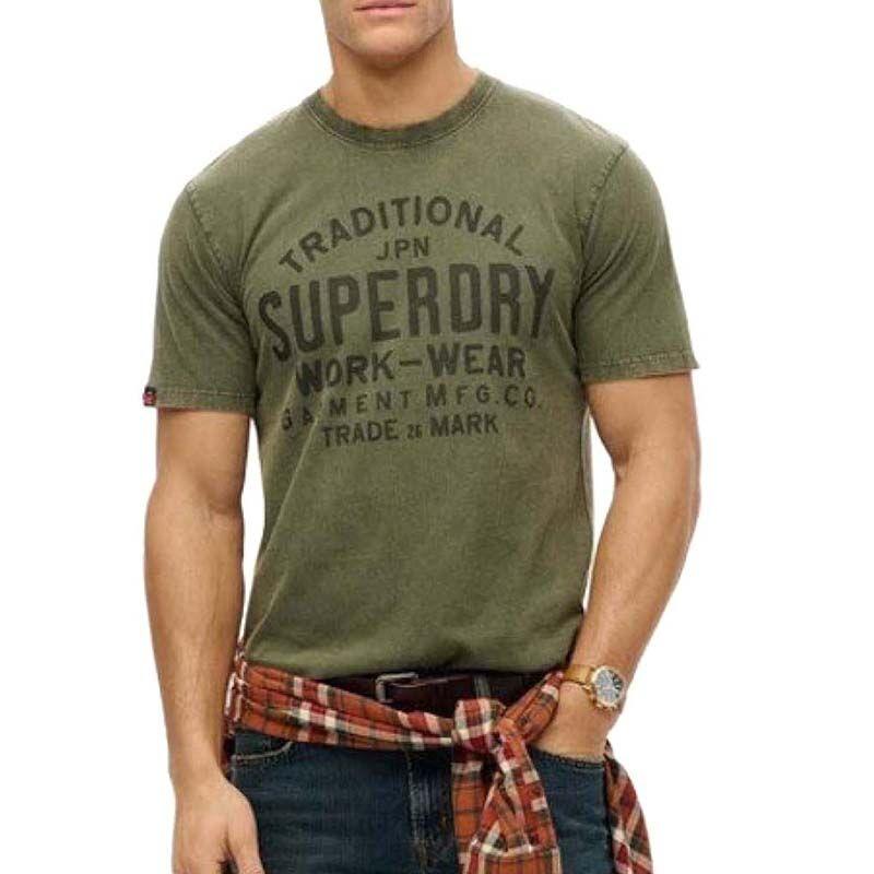 Superdry Muška majica Machined Goods Workwear Tee, Maslinasta