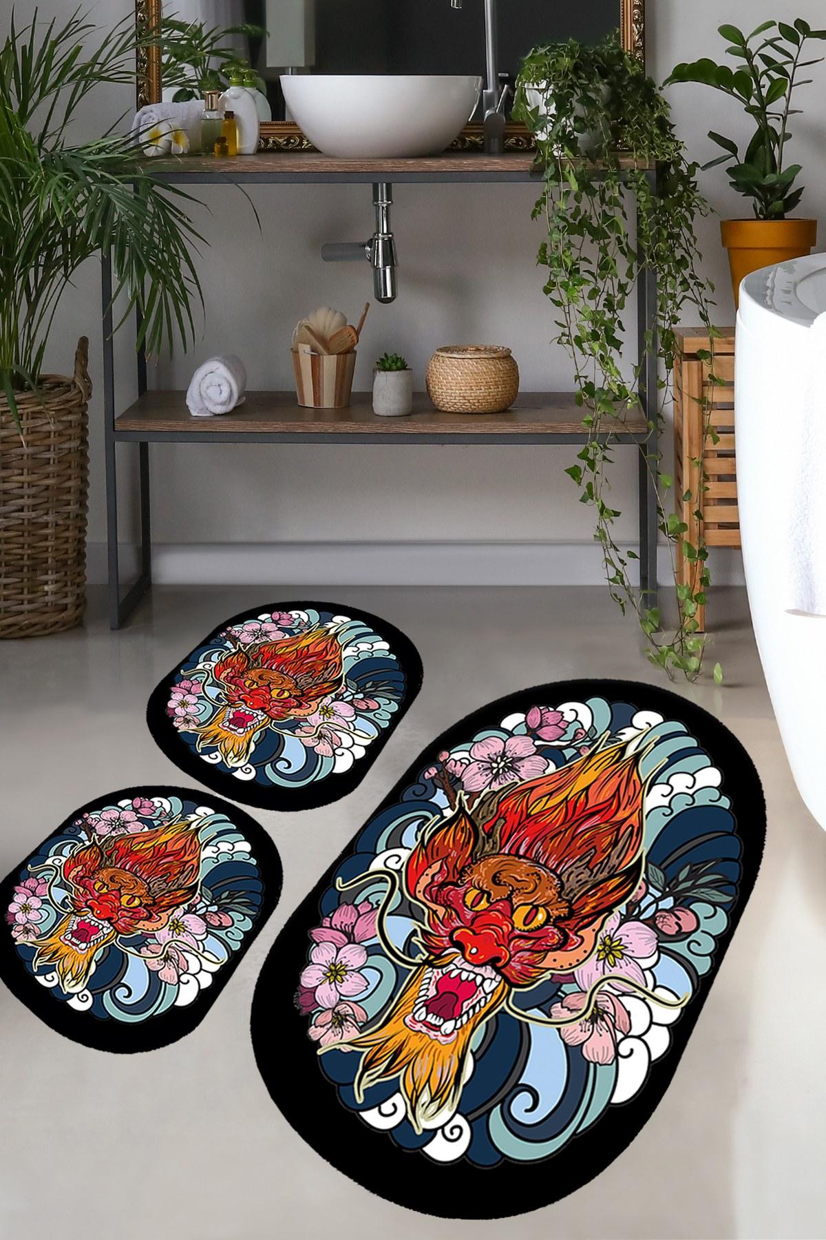 L'essentiel Maison Set od 3 kupaonska tepiha Colorful