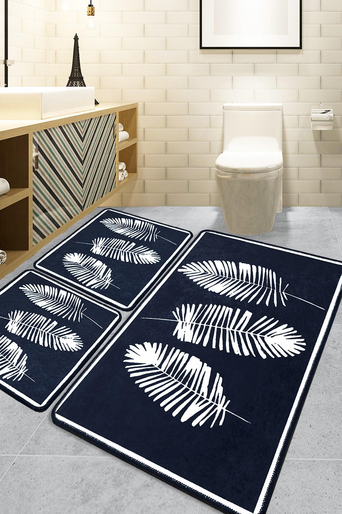 L'essentiel Maison Set od 3 kupaonska tepiha crna