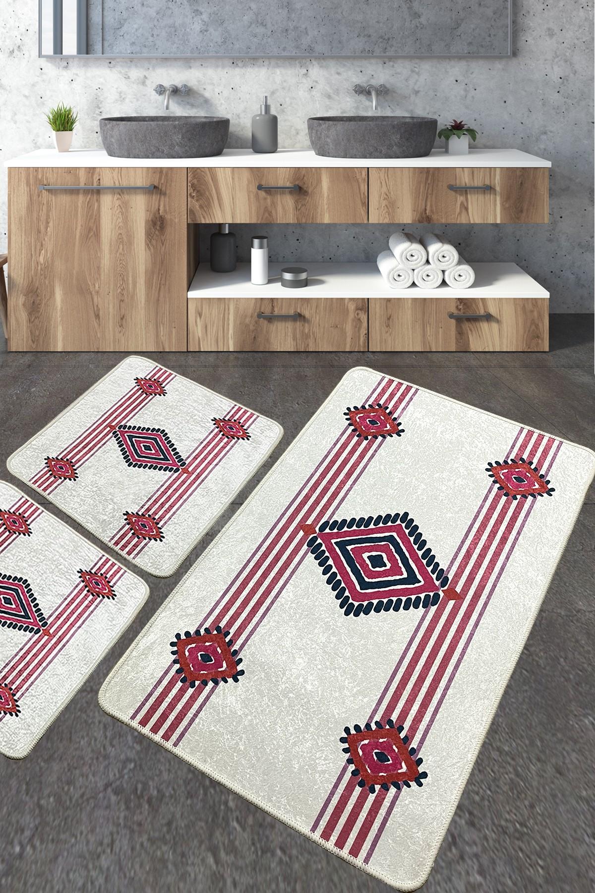 L'essentiel Maison Set od 3 kupaonska tepiha Colorful