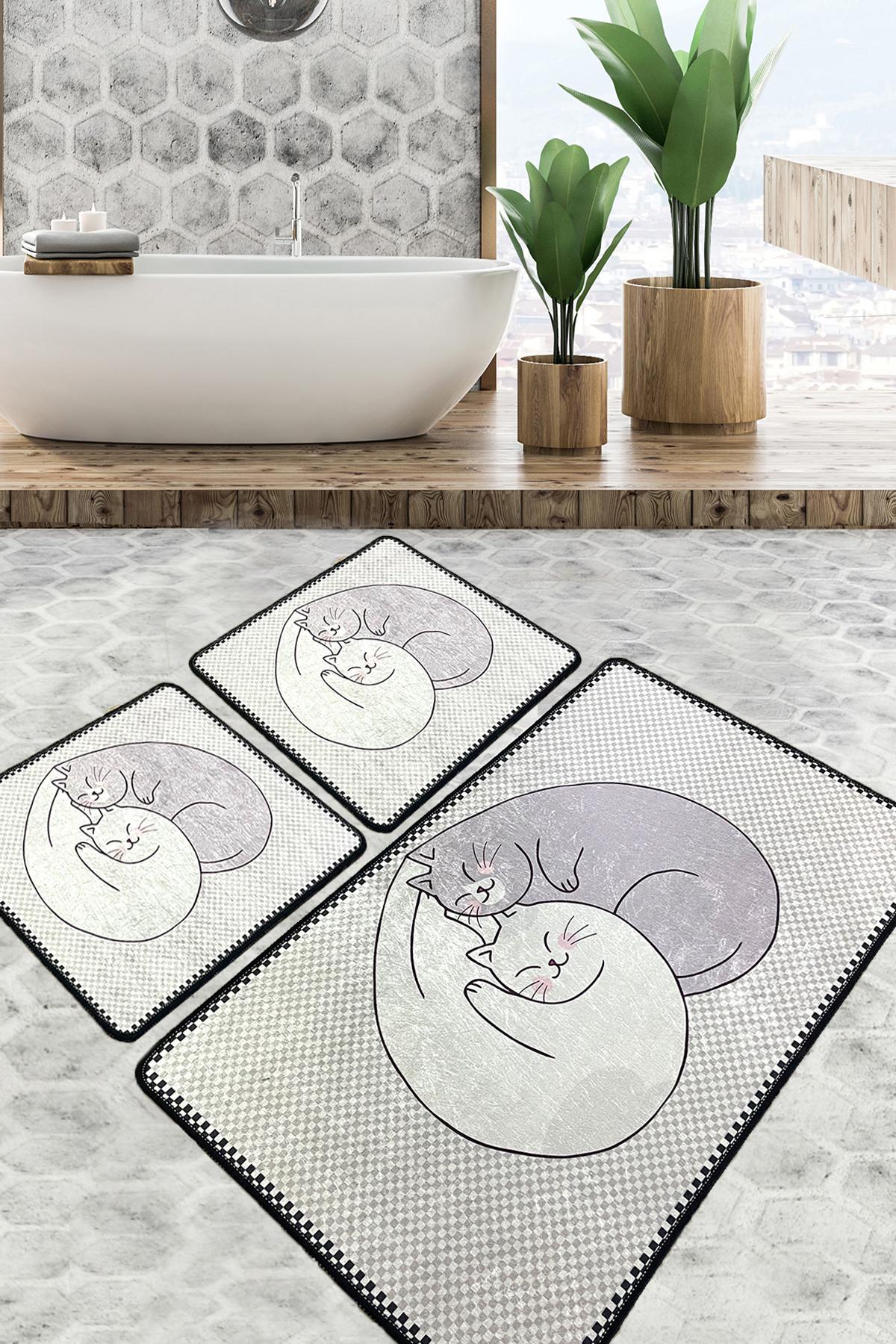 L'essentiel Maison Set od 3 kupaonska tepiha Colorful