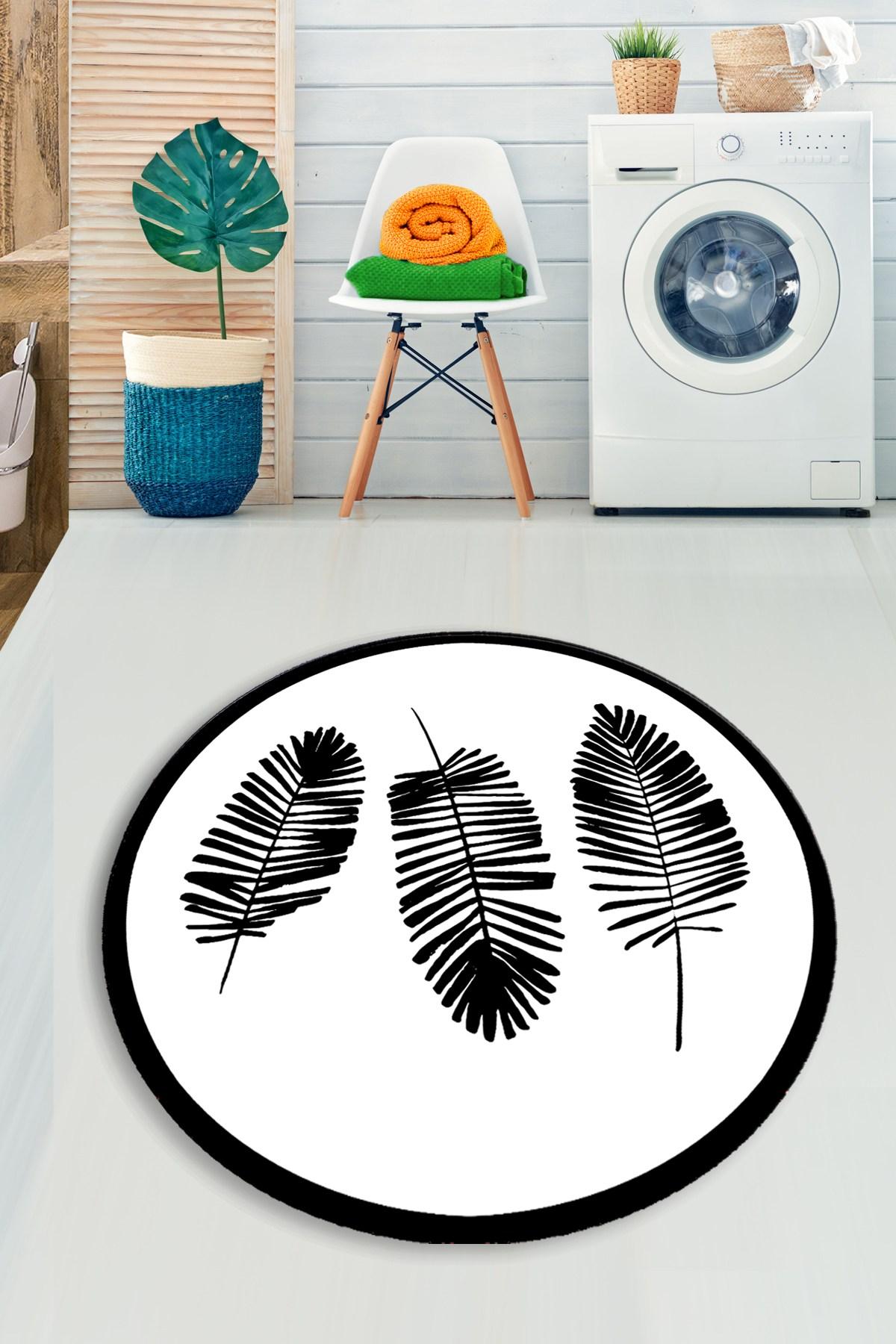 L'essentiel Maison prostirka za kupatilo 100cm crno-bijela