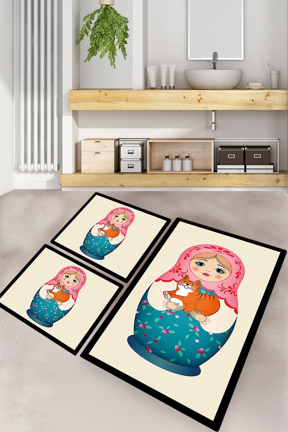 L'essentiel Maison Set od 3 kupaonska tepiha Colorful