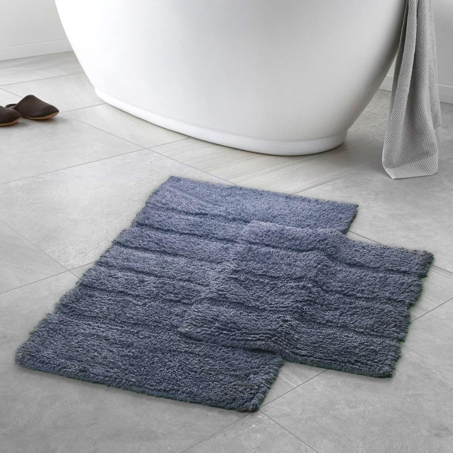 L'essentiel Maison Set od 2 kupaonska tepiha Srebrna