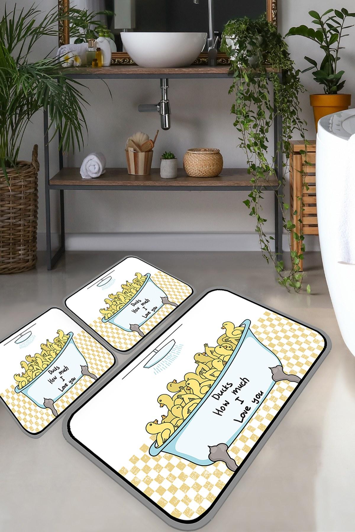 L'essentiel Maison Set od 3 kupaonska tepiha Colorful