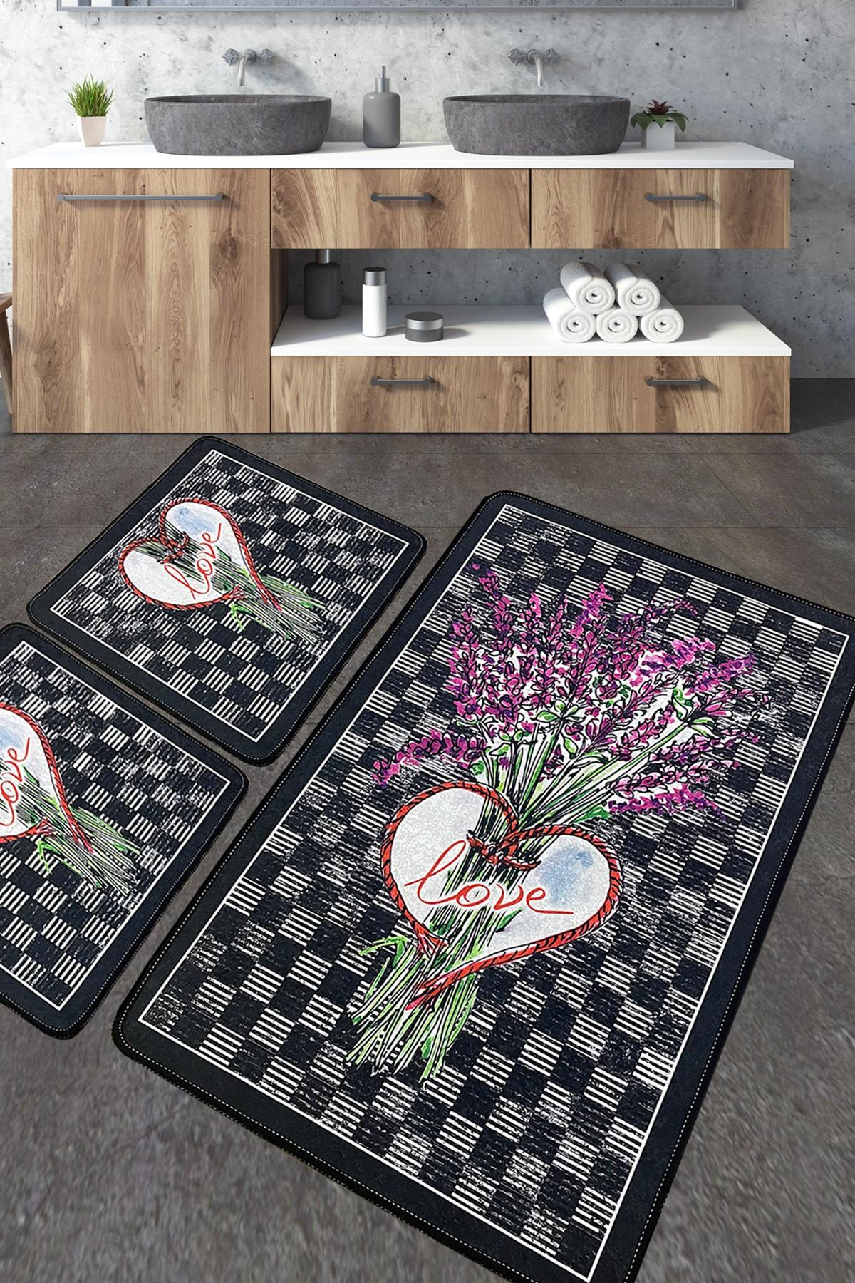 L'essentiel Maison Set od 3 kupaonska tepiha Colorful