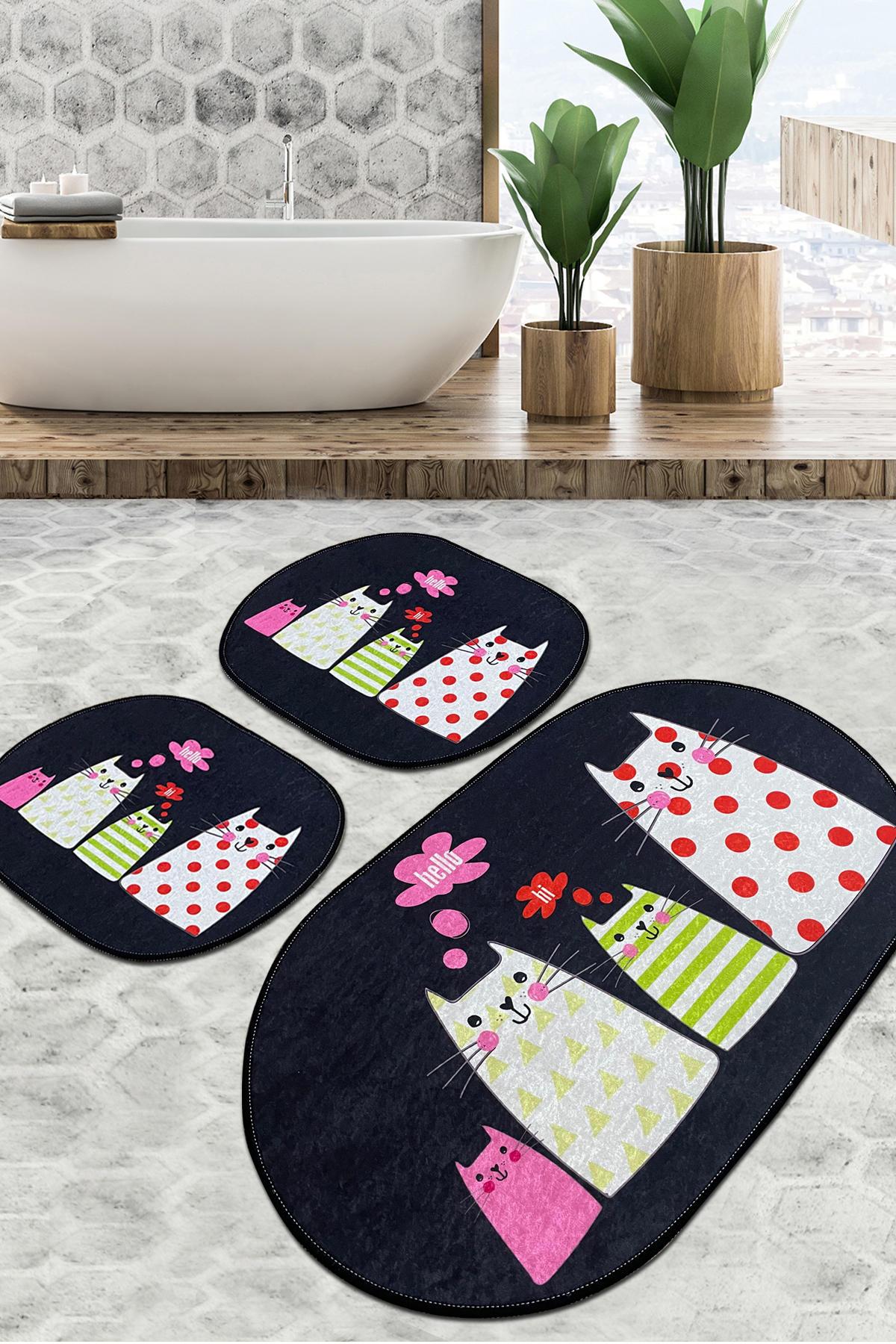 L'essentiel Maison Set od 3 kupaonska tepiha Colorful