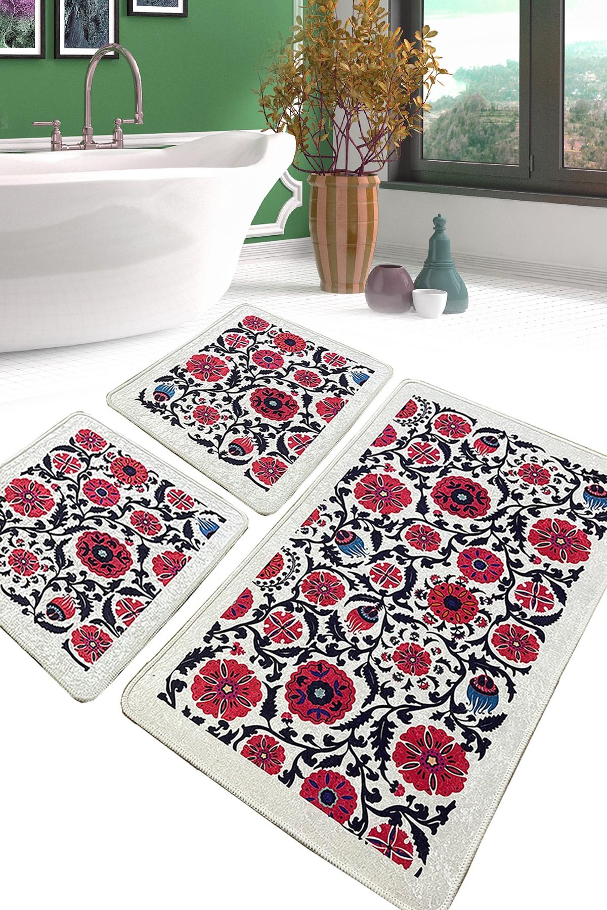 L'essentiel Maison Set od 3 kupaonska tepiha Colorful